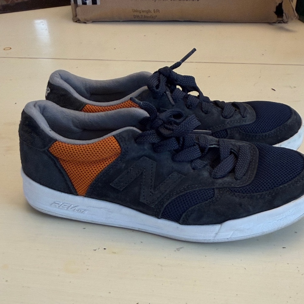 New Balance Women’s Navy and Orange Low-Top Sneakers